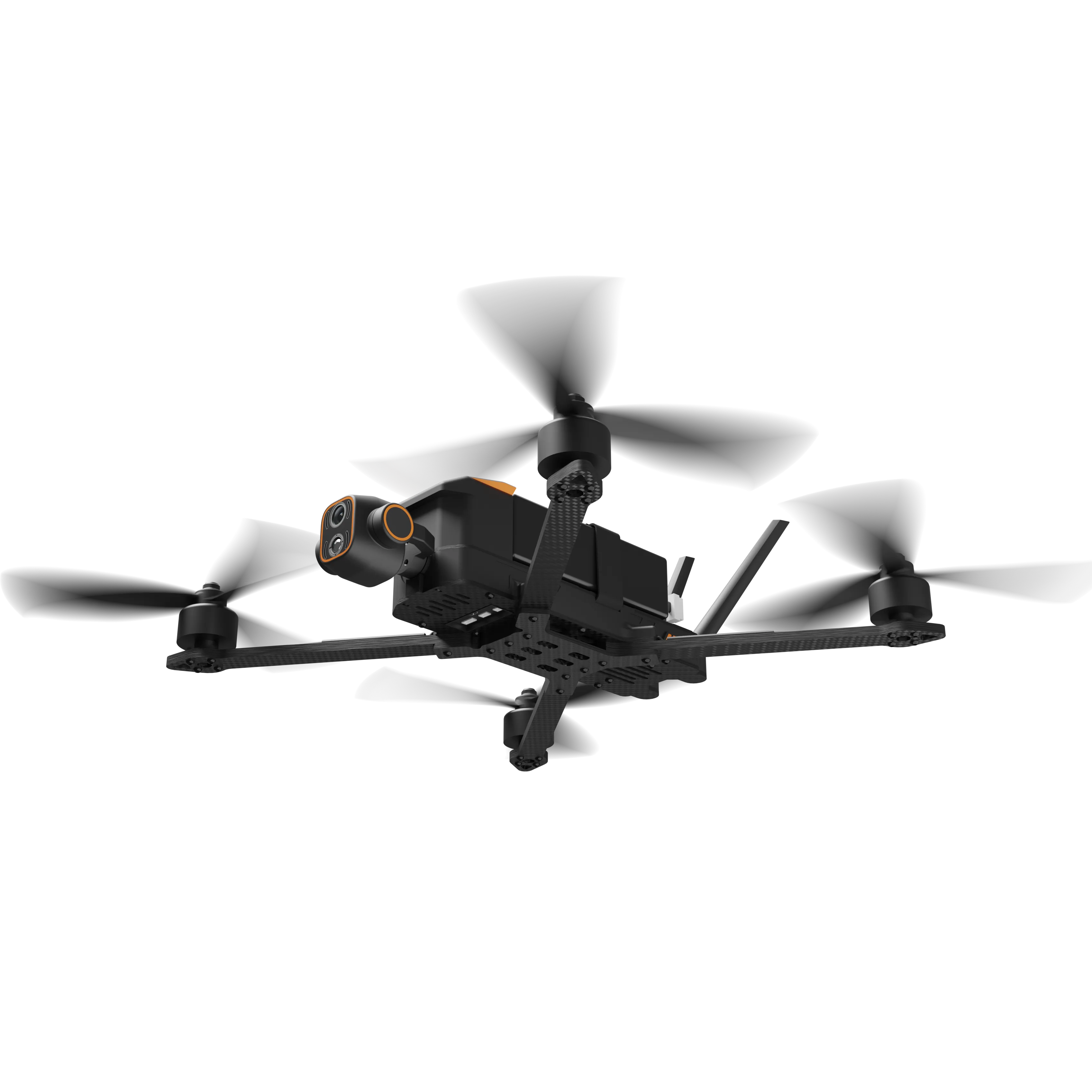 Carbon Fibre Fuselage Drone with visible light and thermal imaging cameras