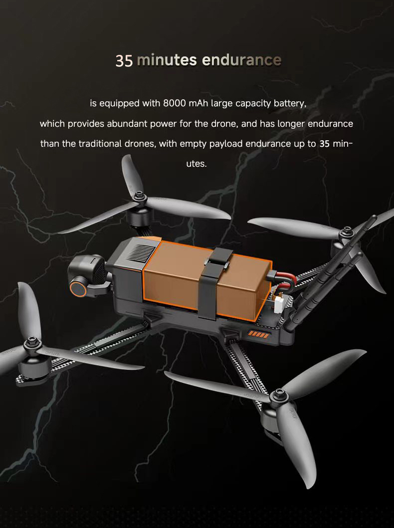 Carbon Fibre Fuselage Drone - Dynamic AI Tracking, 3KG Load.