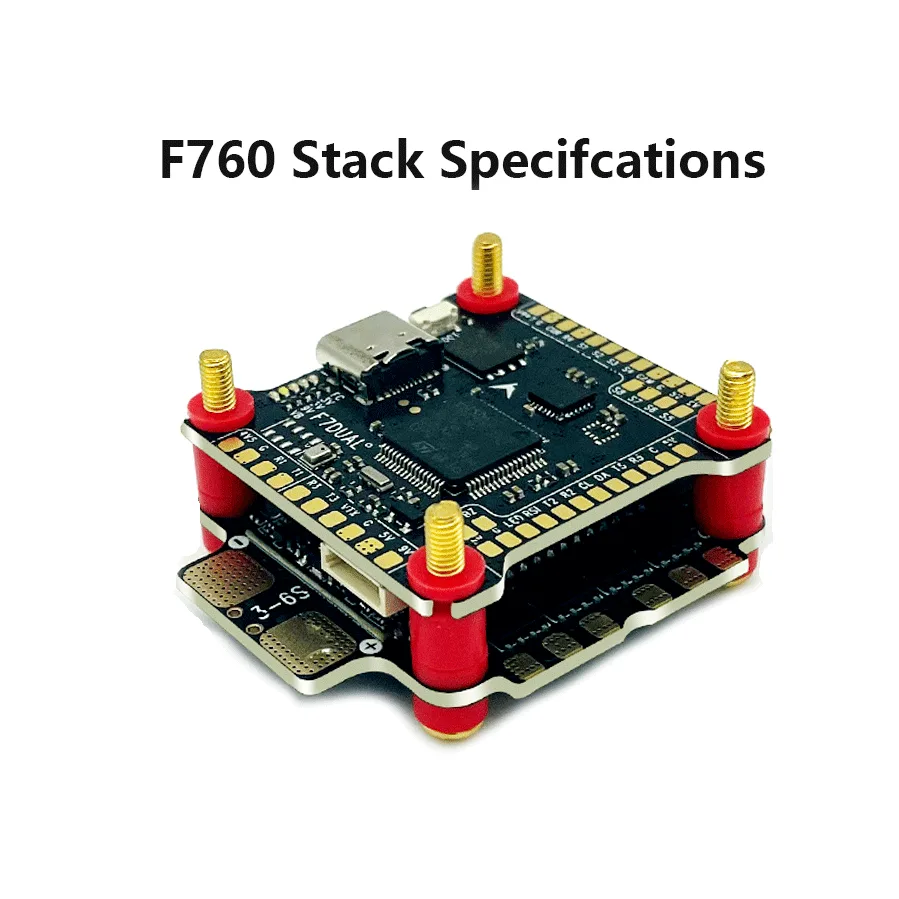 D-F760 FPV flight controller stack with 60A 4-in-1 ESC