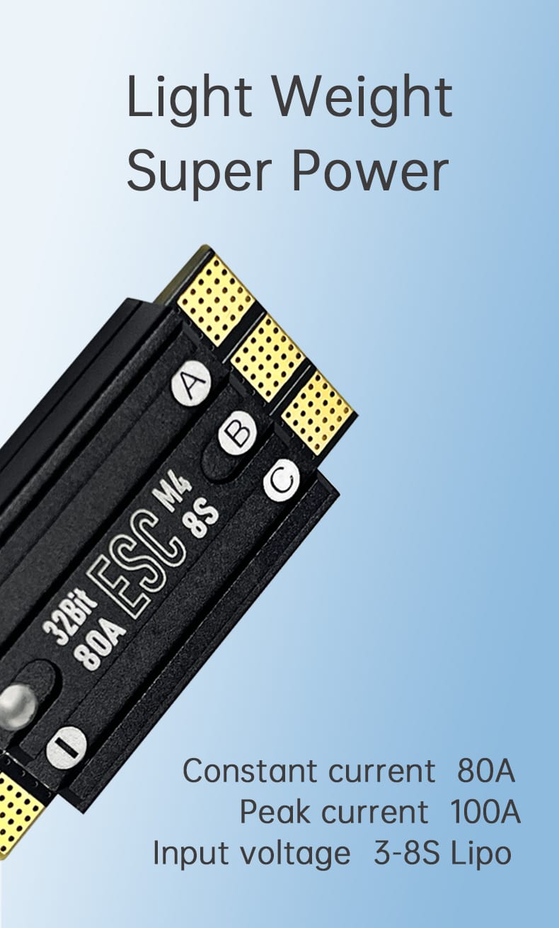 D-RC 80A 48K AM32 3-8S SINGLE ESC