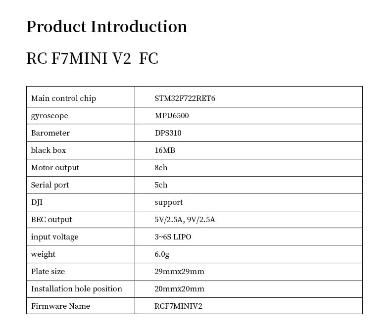 D-F722MINI V2 Flight Controller MPU6500/MPU6000 OSD Barometer 16M BlackBox for Racing Drone - uavauto.com D-F722MINI V2 Flight Controller MPU6500/MPU6000 OSD Barometer 16M BlackBox for Racing Drone