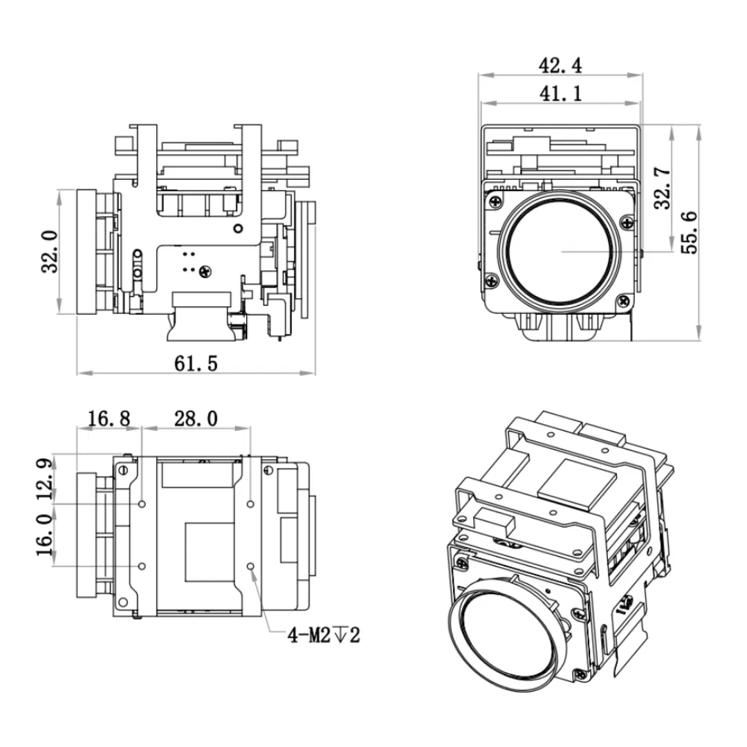 The D-C8110UV 8MP 10X Optical Zoom 4K IP Drone Camera Module is a lightweight, high-performance camera specifically designed for UAVs and drone applications. With a maximum resolution of 8MP (3840×2160) and support for 10x optical zoom, it delivers unparalleled image quality, intelligent event algorithms, and robust features for surveillance, industrial, and aerial applications.