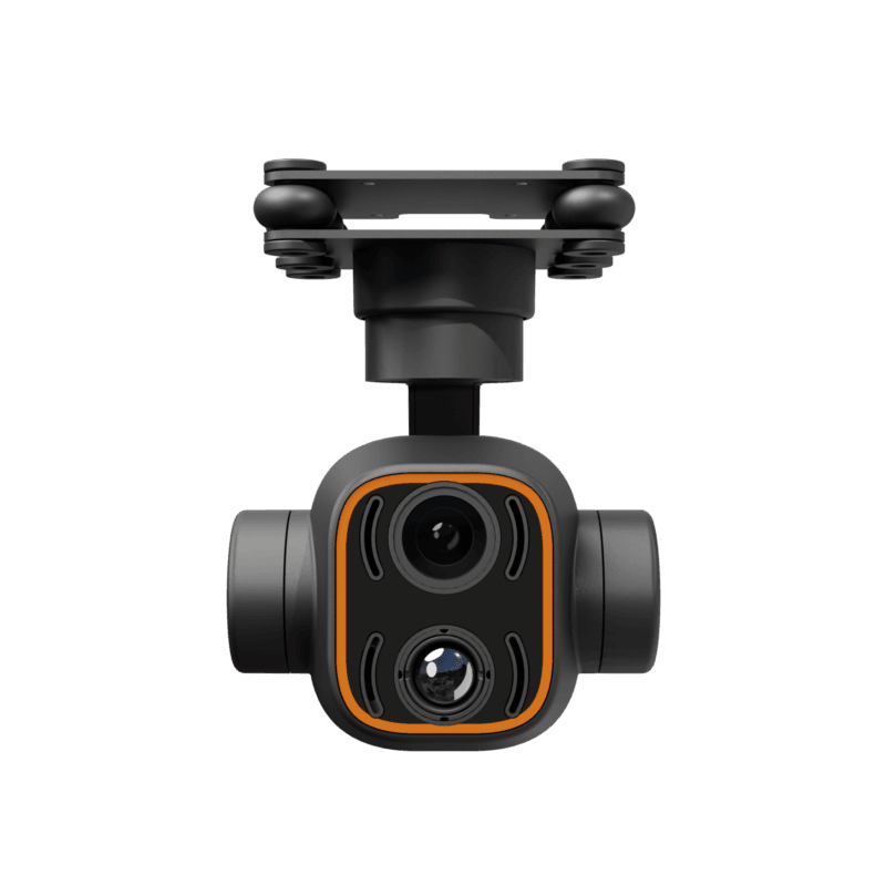 DA12 three-axis stable control dual light gimbal: intelligent dynamic tracking, integrated 2K visible light and thermal imaging