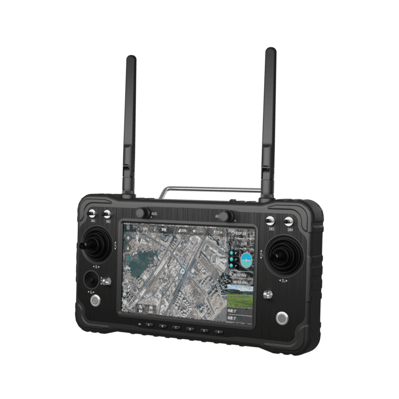 The DAH16 is an advanced remote control system designed for various unmanned vehicle applications such as drones, helicopters, and fixed-wing aircraft. It features a high-definition display with a long transmission range, providing an excellent control experience for operators. The controller supports HD video and data transmission, making it suitable for professional aerial photography, surveying, and surveillance.