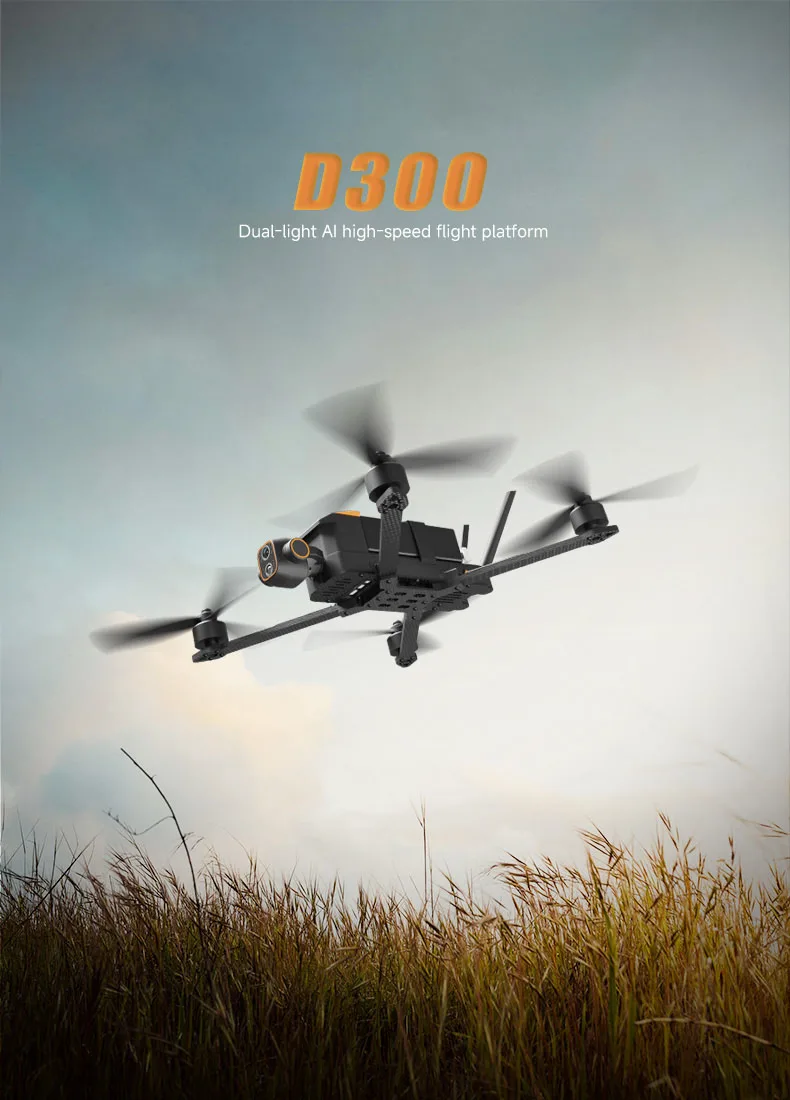 D300+DAG12 1 - uavauto.com Carbon Fibre Fuselage Drone - Dynamic AI Tracking, 3KG Load.