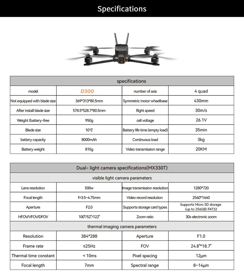 D300+DAG12 18 - uavauto.com Carbon Fibre Fuselage Drone - Dynamic AI Tracking, 3KG Load.