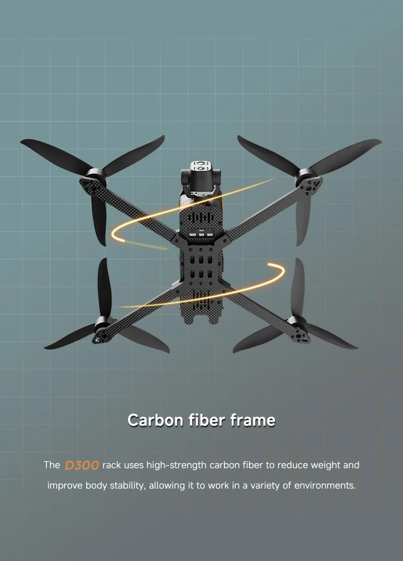 D300+DAG12 3 - uavauto.com Carbon Fibre Fuselage Drone - Dynamic AI Tracking, 3KG Load.