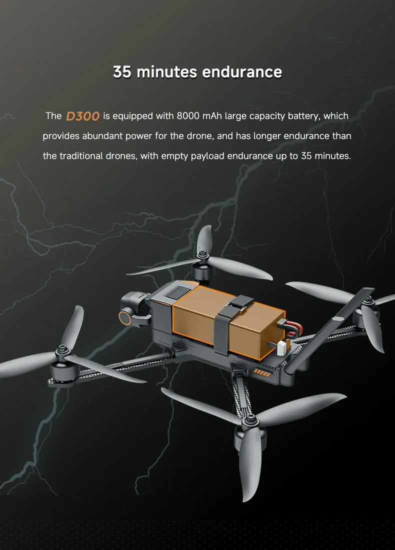 D300+DAG12 5 - uavauto.com Carbon Fibre Fuselage Drone - Dynamic AI Tracking, 3KG Load.