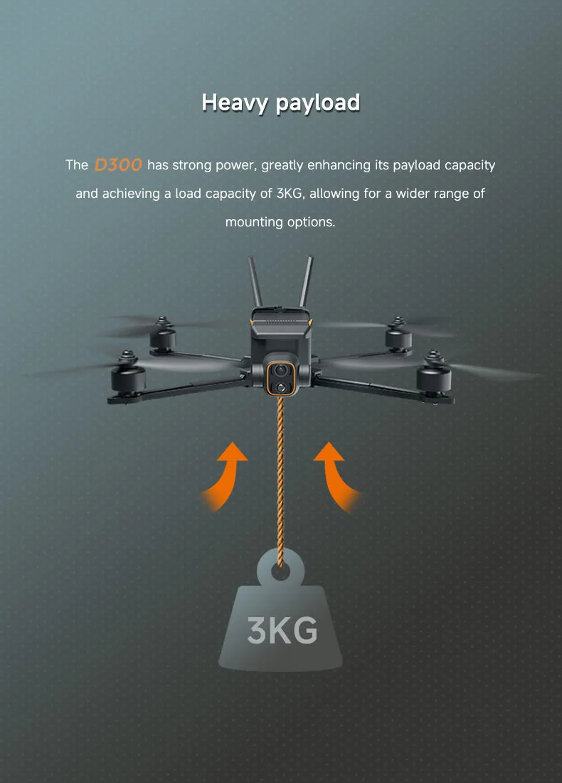 D300+DAG12 6 - uavauto.com Carbon Fibre Fuselage Drone - Dynamic AI Tracking, 3KG Load.