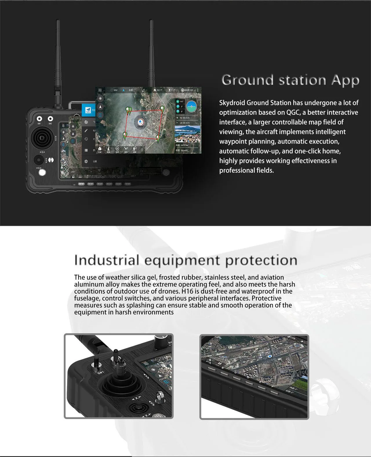 DAH16 drone controller high brightness screen and gimbal joystick