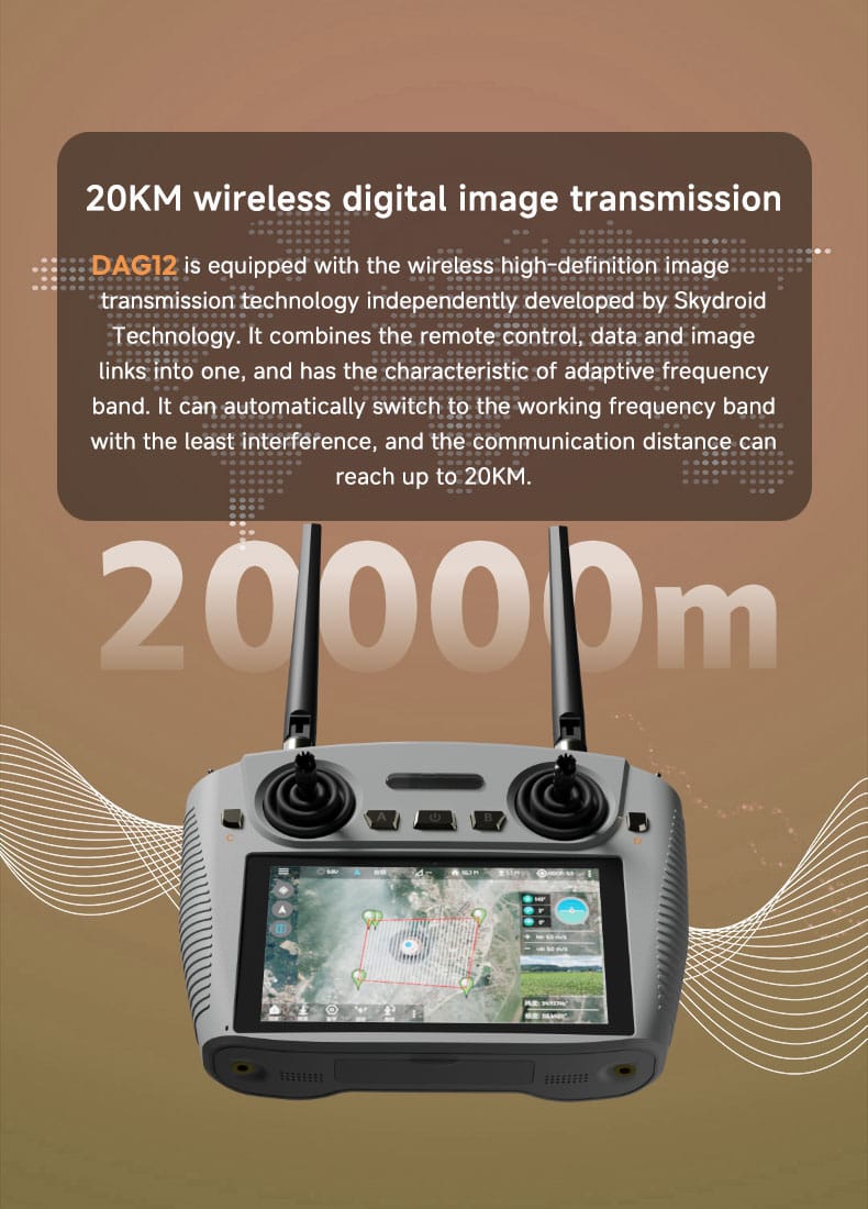 DAG12 high-definition long-distance remote control: Qualcomm chip+20KM transmission, 8-hour battery life, intelligent control preferred