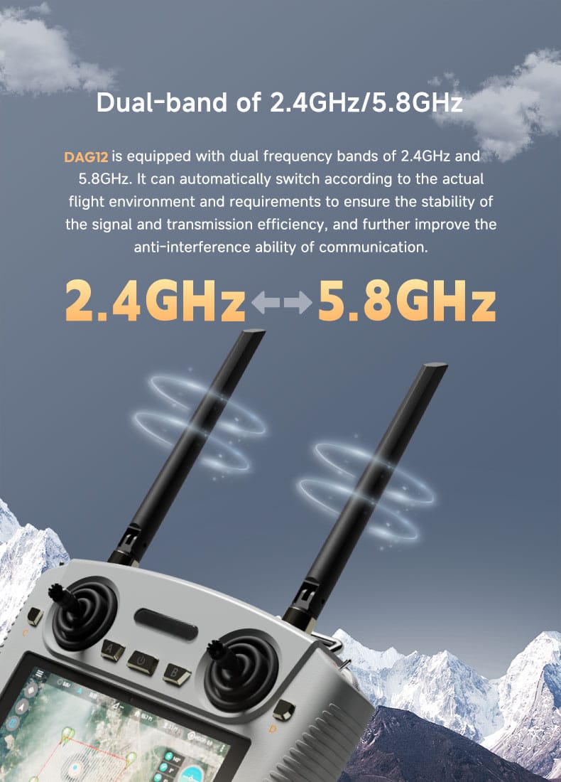 DAG12 high-definition long-distance remote control: Qualcomm chip+20KM transmission, 8-hour battery life, intelligent control preferred