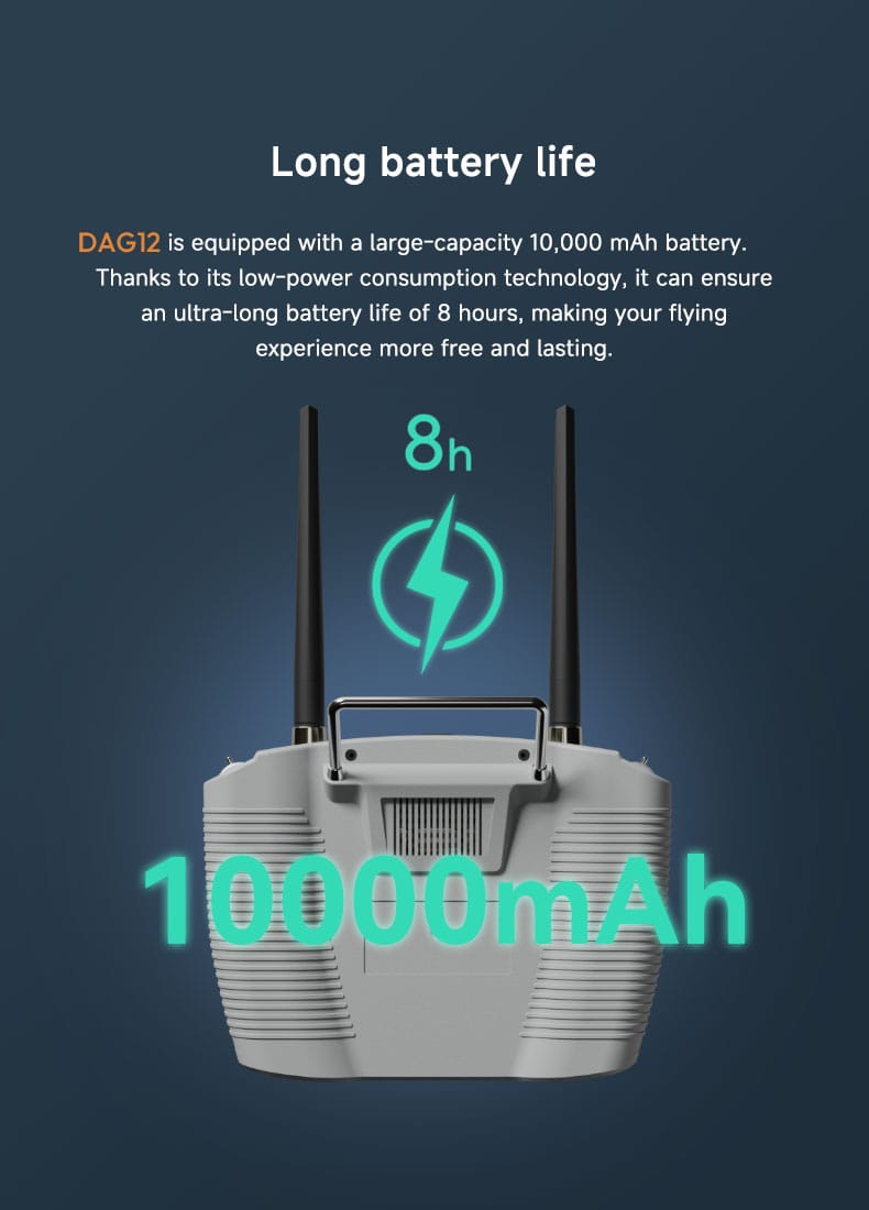 DAG12 high-definition long-distance remote control: Qualcomm chip+20KM transmission, 8-hour battery life, intelligent control preferred