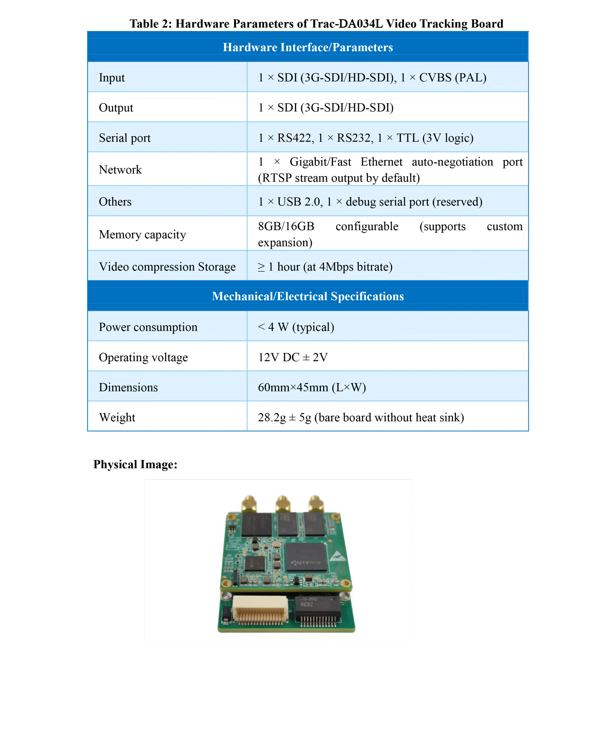 Trac-DA034L Video Tracking Board