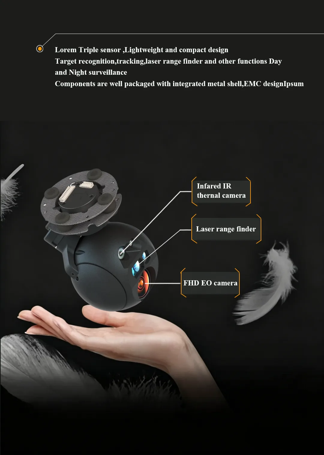 DAU80 EO IR gimbal dual 4K visible-light imaging