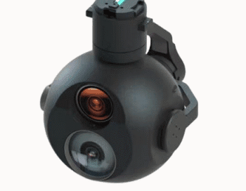 DD360Pro Triple-Mode EO/IR micro gimbal pod on a white background