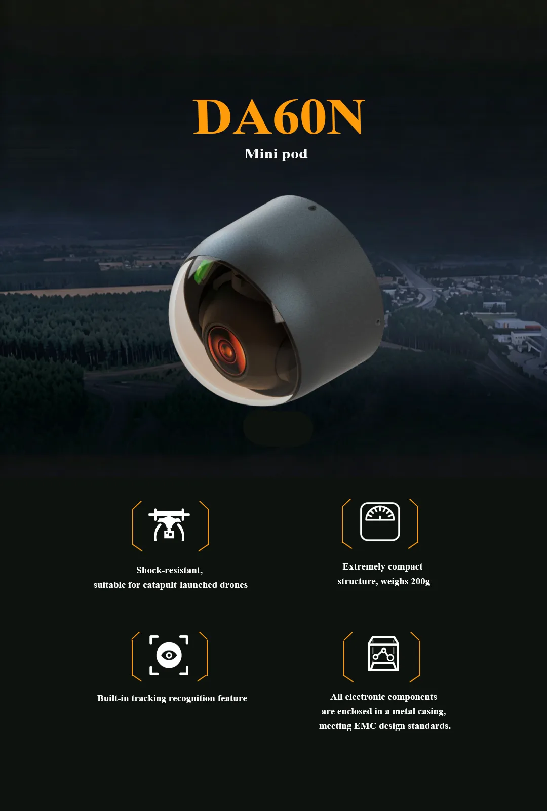 DA60N mini infrared UAV pod with uav thermal camera feature overview